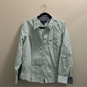 Tommy Hilfiger Green & White Striped Blouse